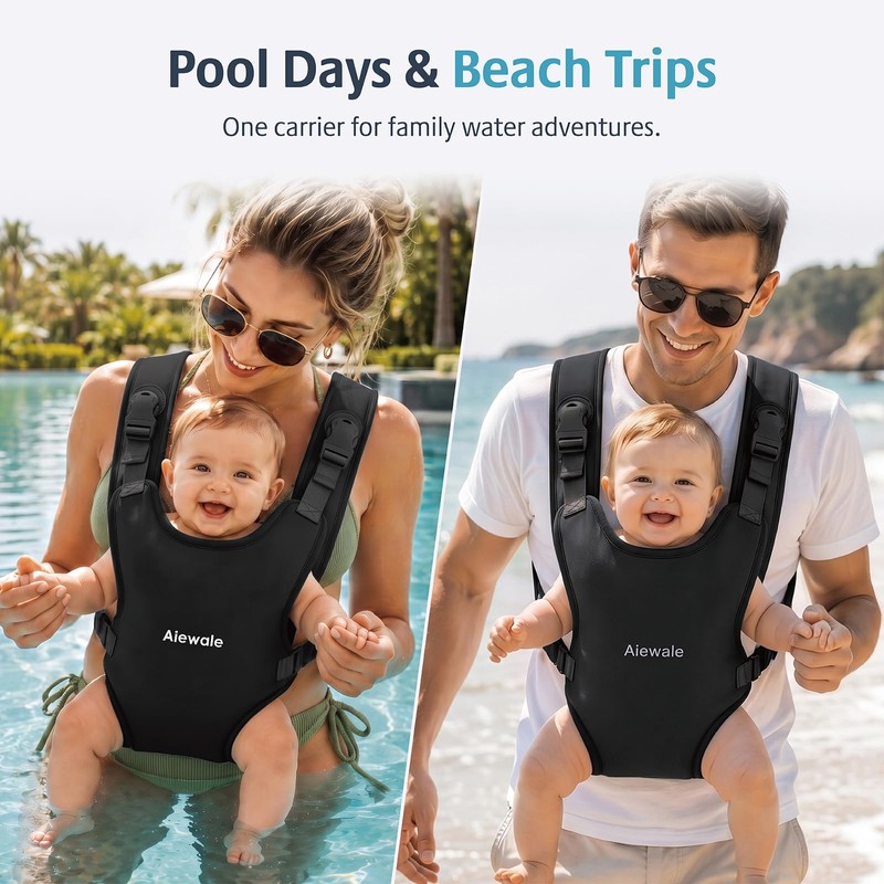 Water Baby Carrier, Quick-Dry Neoprene Infant Sling,Black
