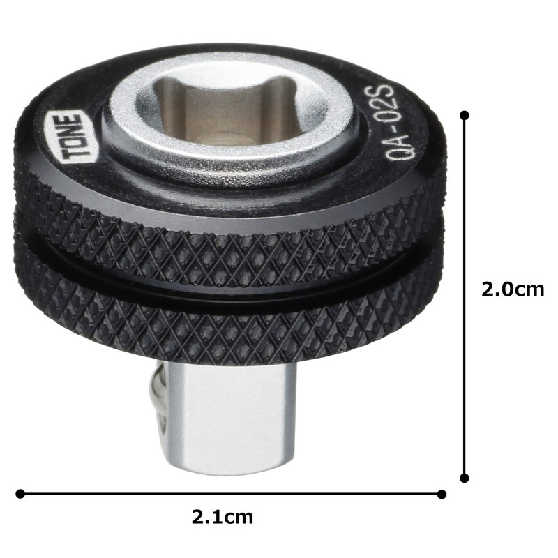 Tone QA-02S Quick Turn Adapter for Ratchets, 1/4" Connector, Black