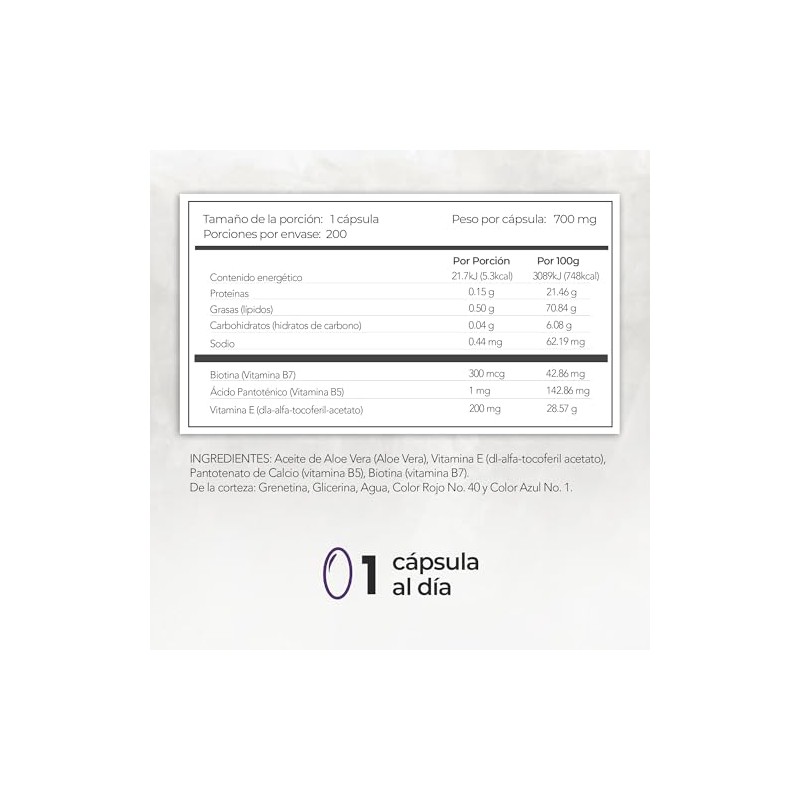 Biotina + Pantenol y Vitamina E - Suplemento para Cabello