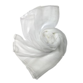 Shanlin Mulberry Silk Long Scarves in Gift Box (65”x39.5) Solid White