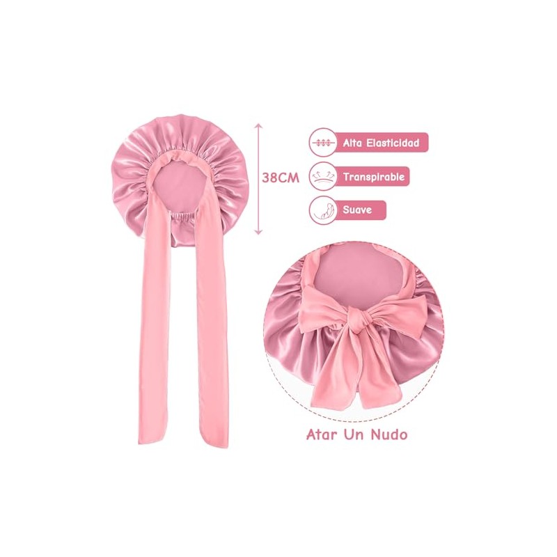 QYIKLPY Gorro De Satín Para Cabello Rizado, Gorro De Seda