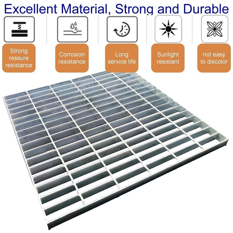 DuuMuut Galvanized Steel Drain Grate 24x24 in, B-Class 28100 lbs