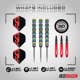 RED DRAGON Darts - 50 Year Classic Collection - Shockwaves 26g - 90% Tungsten - Professional Darts Metal Tip Set - Includes Steel Darts Flights and Dart Shafts