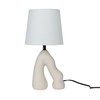 Bloomingville Ceramic Table Lamp with Volcano Finish, White