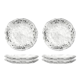 Soy Sauce Dishes, Small Dipping Sauce Cups and Bowls, 3.1 Inch Clear Serving Dishes for Condiments, Snacks, Set of 6, Handblown Glass Sauce Dipping Bowls (6, Glacier-Textured)