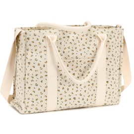 Laptop Tote Bag for Women Work 15.6 inch Canvas Shoulder Bags Computer Messenger Purse Teacher Handbag Office Briefcase