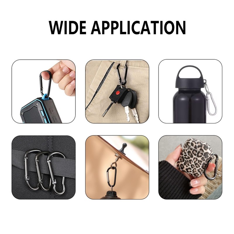 Leliafleury 5Pcs Spring Snap Hooks M5 Alloy Steel Carabiner Clip