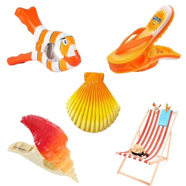 Riisoyu Pack of 4 Beach Towel Clips, Clothes Pegs, Towel