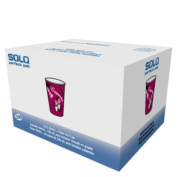 Solo OF8BI-0041 8 oz Bistro SSP Paper Hot Cup (Case of 500)