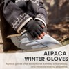 Rahhint Alpaca Wool Winter Warm Fingerless Gloves for Men Women