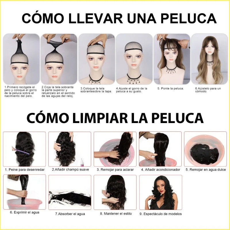 Pelucas De Belleza Naturales Con Forma De Pez Para Cosplay