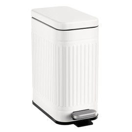 TrashAid Cubo de basura para baño con tapa, pequeña lata de basura de 2.6 galones de cierre suave, cesta de basura de acero inoxidable con pedal para baño, dormitorio, oficina en casa, lavandería