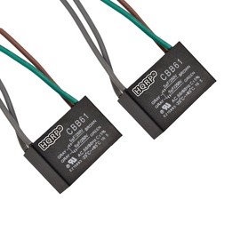 HQRP 2-Pack Ceiling Fan Capacitor CBB61 5uf+5uf 4-Wire Plus HQRP Coaster