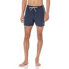 BOSS Men's Standard Solid Swim Trunk with Iconic Side Stripe, Royal Sky Captain Blue, Small