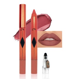 Hxssll Crayon Matte Lipstick Lip Liner Pencil, Moisture Smooth Lipstick Pencil,With pencil sharpener Sharpenable Lip Pencil, Ultimate Lip Crayon for Women Smudgeproof Waterproof 501#