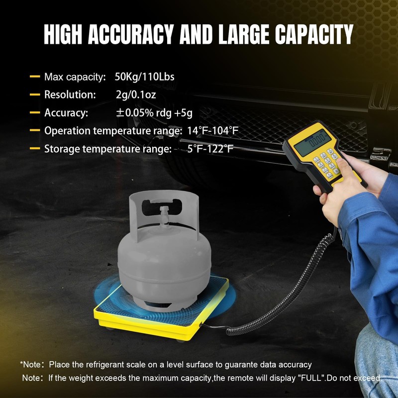 YELLOW JACKET Refrigerant Scale 110 LBS HVAC Freon Scale High