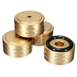 jingfei 4Pcs 40X20mm Aluminum HiFi AMP Speaker Isolation Stand Turntable Feet Pad (Gold)