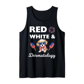 4th of July Red White and Dermatology Patriotic Dermatology Tank Top