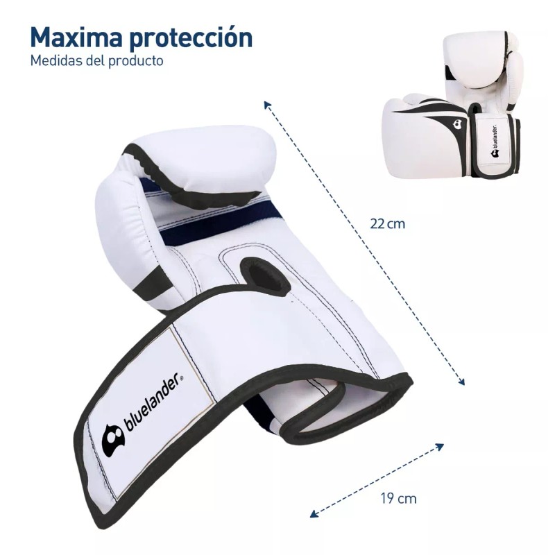 Bluelander Guantes De Box Profesional Correa Velcro Kickboxing 14-oz