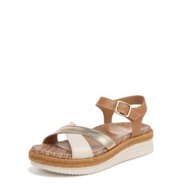 Vionic Women's Mar Sandal, Camel Gold Leather, 7