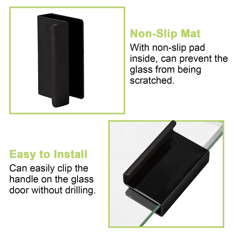 UFURMATE Glass Finger Edge Pull, 4Pcs Cabinet Finger Pull Handle