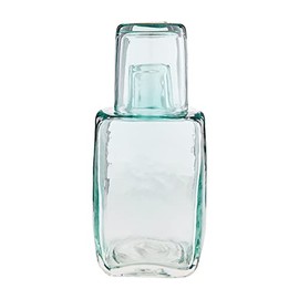 Mud Pie Bedside Carafe Set, Glass, 8 1/2" x 3 3/4"