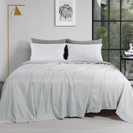 HOMBYS White Oversized King Flat Sheets Extra Large,Soft & Durable Bed Sheet,Smooth & Breathable Top Sheet 120 in x120 in