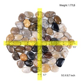 6 PCS Natural River Rock Stepping Stones for Garden Walkway - 9.5'' Hexagon Pebble Mats with Non-Slip Mesh Backing - Decorative Outdoor Stone Pavers for Patio, Lawn, Backyard Path & Landscaping Decor