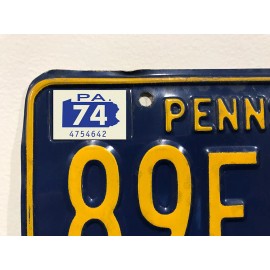 1974 Pennsylvania License Plate Registration Sticker, PA, Classic, Vintage, Tag