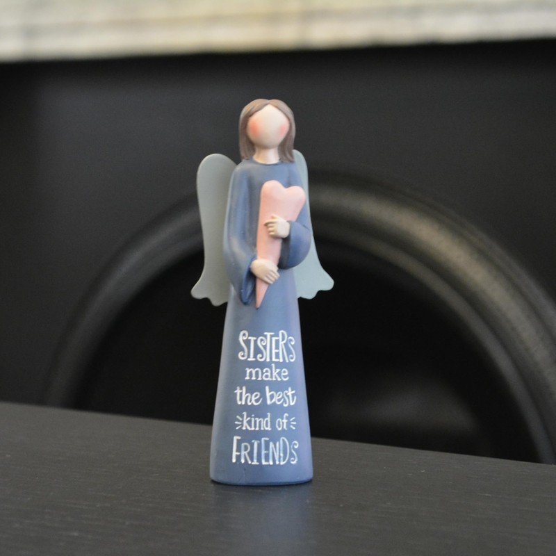Blossom Bucket Sisters Love' Angel W/Heart Home Decoration