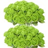 LetuoClips 55 PCS Fake Roses Artificial Flowers Bulk, Green Roses