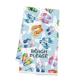 PLITI Beach Kitchen Towels Beach Lover Gift Beach Please Gift Beach Themed Gift Beach Summer Travel Trip Gifts Vacation Gift (Beach Please TWU)
