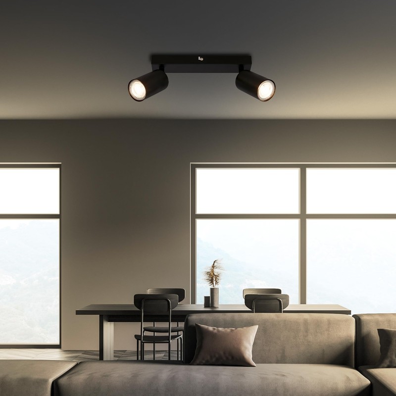 BRILONER - 2 GU10 Spotlight Ceiling Lights, max 9W, On/Off,
