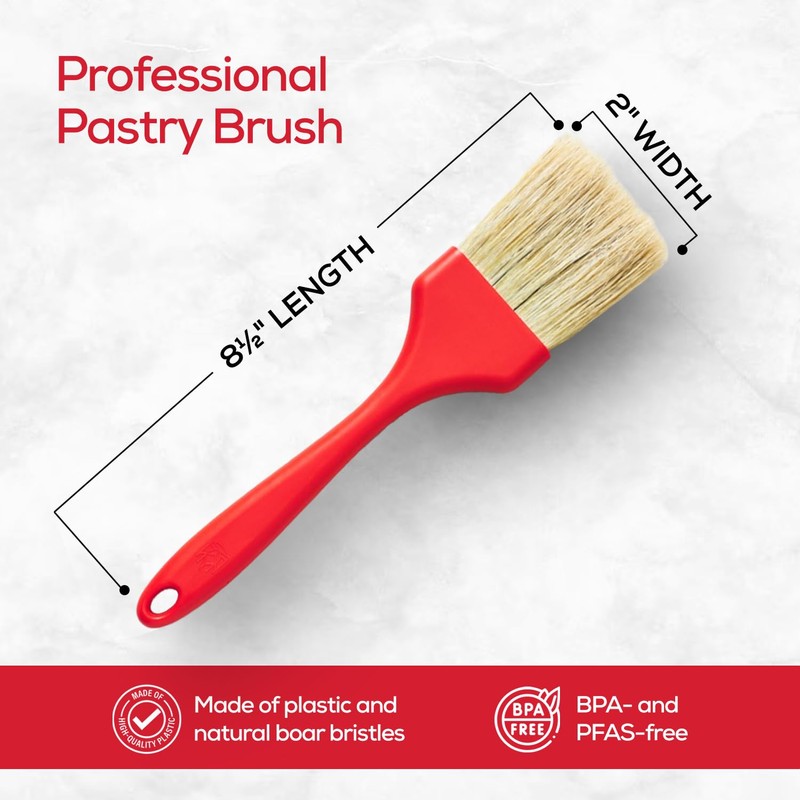 King Arthur Baking Company Professional Pastry Brush, Natural Boar Bristles,