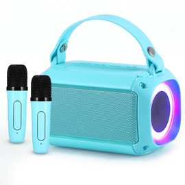 Palmcee Karaoke Wireless Microphones with 2 Microphones, 5.3 Bluetooth Kids Karaoke Machines Colorful Lights Portable Bluetooth Speaker Best Gifts Toys for Girls and Boys