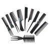 Magic 10 Piece Professional Styling Comb Set, Black
