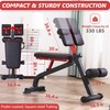 BODY RHYTHM Compact Adjustable Weighted Bench for Full Strength Training,