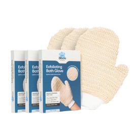 Bloom by Boldcare Exfoliating Bath Glove(3 Gloves)|Exfoliating Gloves To Reduce Ingrown Hair & Strawberry Legs|100% Ramie Fabric|Gently Removes Dead Skin Cells|For Sensitive Skin (Right Hand Glove)