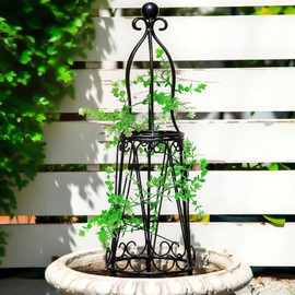 Goooxim GOOOXIM 27.5 Indoor/Outdoor Garden Trellis Obelisk - Metal Climbing Frame for Potted Plants, Ideal for Pothos & Vertical Gardening - Stylish Support for Balcony, Patio & Garden Use