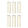 Mega Candles 6 pcs Unscented Solid Off White Pillar Candles,
