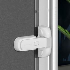 Refrigerator Fridge Freezer Door Lock for Kids, Child Proof Refrigerator Latch Lock Used for Cupboard Door Drawer Closet (White)