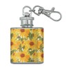 Sunny Sunflowers Stainless Steel 1oz Mini Flask Key Chain