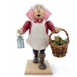 Kuhnert - Original Erzgebirge Wood Art Incense Smoker Figurine 22 cm - Herb Woman