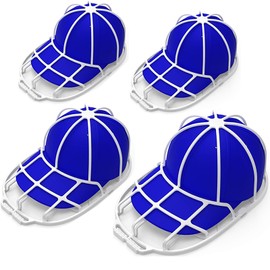 Hat Washer Cage for Washing Machine - Baseball Cap Cleaner Holder, Ball Cap Washing, Dishwasher Safe, Perfect for Cleaning and Protecting Hats in Washer/Dishwasher (White 4 Pack)