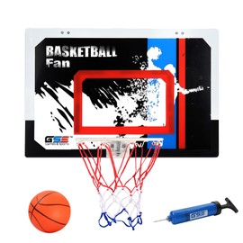GSE Games & Sports Expert Large Basketball Hoop with Ball & Pump, 24" x 16" Wall-Mounted Hoop Set, Over-The-Door Basketball Hoop with Complete Accessories for Home & Office (Dunk)