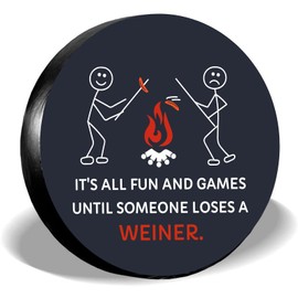 FINGERINSPIRE IT'S ALL FUN AND GAME Pattern Spare Tire Covers Universal Wheel Tire Cover Waterproof Dust-proof Tire Cover for RV Travel Trailer Camper Truck SUV (15" Fit70-75cm Tire Diameter)