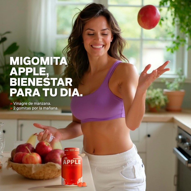 Migomita VINAGRE DE MANZANA 60 Gomitas100% Naturales Sin Gluten