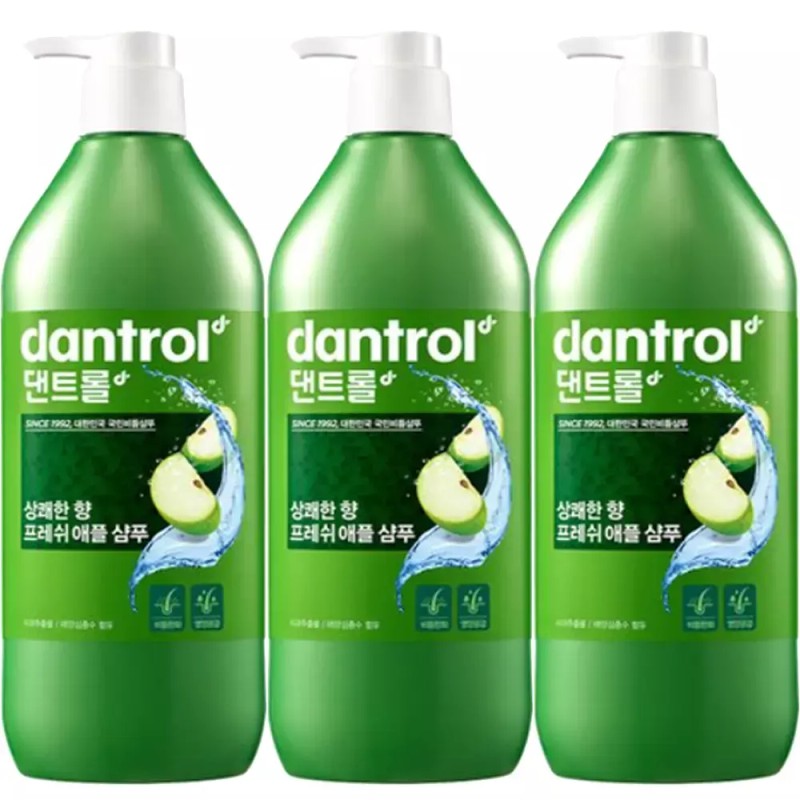 Dantrol 댄트롤 상쾌한 향 프레쉬 애플 샴푸 820ml x 3개
