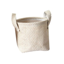 iplusmile Woven Linen Storage Basket Small Cloth Organizer for Nursery Office Home Decor Convenient Handles for Easy Movement Multipurpose Storage