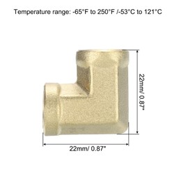 QUARKZMAN Brass Hose Fittings 1/8 Inch NPT Female, 1 Piece 90 Degree Road Elbow Forged Pipe Fittings Adapter for Gas, Air, Oil, Propane